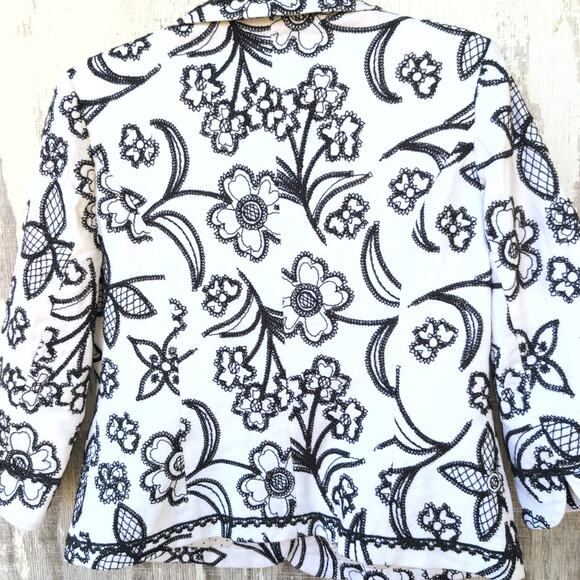 Draper's & Damon's Linen Blend Whimsy Coastal Blazer Women's 10 - Picture 7 of 11